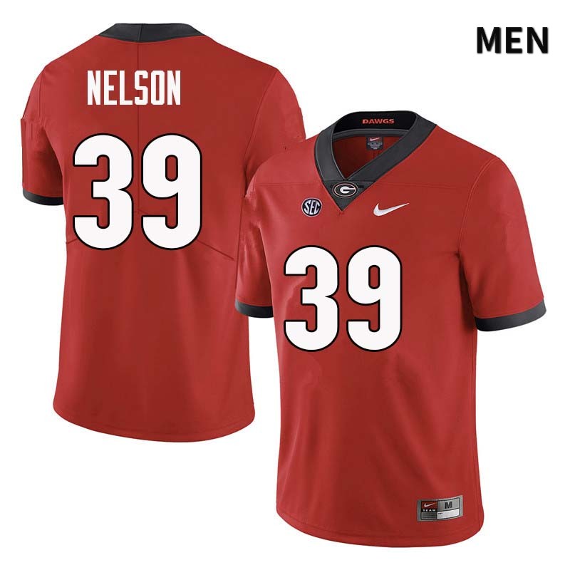 Georgia Bulldogs Men's Hugh Nelson #39 Red Stitched College UGA Football Jersey 23JL014NE